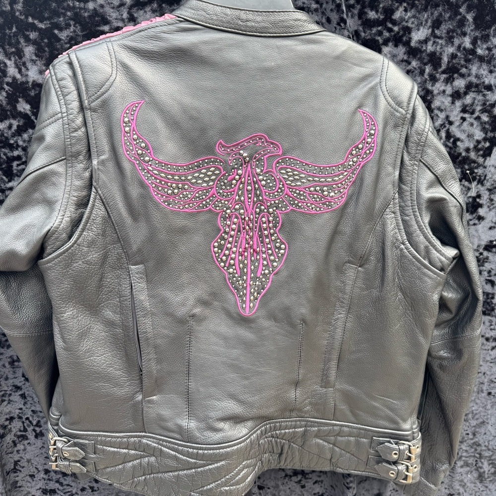 Milwaukee Leather Jacket with Pink Accents - Picture 13 of 13
